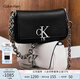 Calvin Klein【七夕禮物】單肩包鏈條包包字母旋扣翻蓋CK女包斜挎馬鞍包DH3240