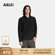 AIGLE艾高男士保暖半拉鏈抓絨衣運動(dòng)上衣戶(hù)外休閑長(cháng)袖 黑色 BP091 M 175/92A