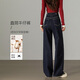 韓都衣舍【不易掉色】直筒牛仔褲女2025新款春秋老錢(qián)風(fēng)窄版顯瘦彈力褲子