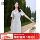 歐莎（OSA）法式赫本風(fēng)茶歇連衣裙女夏季新款高級感氣質(zhì)修身顯瘦長裙 藍(lán)色 M