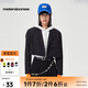 美特斯邦威短款小西服女時(shí)尚新款春秋氣質(zhì)帶墊肩廓形女士西裝外套 影黑 L 165 88A