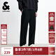 杰克·瓊斯（JACK&JONES）男裝秋季時(shí)尚潮通勤簡(jiǎn)約百搭舒適純色純棉運動(dòng)衛褲直筒休閑褲男 E40 黑色-直筒 32 175