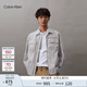 Calvin Klein Jeans秋季男士休閑刺繡貼袋ck拉鏈襯衫領(lǐng)工裝夾克外套J325507 PC8-銀河灰 M