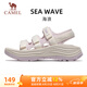 駱駝（CAMEL）海浪運(yùn)動(dòng)涼鞋女透氣厚底魔術(shù)貼沙灘鞋 X25B16L2039 奶白/紫 38