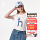 哈吉斯（HAZZYS）女裝 夏款女士大狗圖案圓領(lǐng)T恤衫女ASTSE0BBE52 米黃色OW XL (170/92A 42)