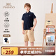英氏（YEEHOO）男童套裝兒童衣服夏季POLO衫短袖短褲兩件套休閑透氣男孩夏裝新款 經(jīng)典凈色學(xué)院深藍+潮流工裝卡其 165
