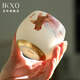 IKXO高端羊脂玉白瓷鎏金主人杯單杯個(gè)人專(zhuān)用茶杯生日禮物送長(cháng)輩男女盞 悠然自得*聚福鎏金杯 禮盒裝