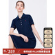 Navigare意大利小帆船女士短袖POLO領(lǐng)連衣裙A版中裙2322874506 藍 L 