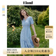 ELAND衣戀連衣裙女純棉V領(lǐng)收腰顯瘦魚尾薄款舒適長(zhǎng)裙夏季新款 深藍(lán)色(47)M/Blue L 170