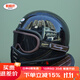BEASLEY HELMETS比斯力復古摩托車(chē)頭盔男全盔3C認證小盔體機車(chē)女騎夏季山地盔 黑武士黑邊+棕色復古風(fēng)鏡 XL（建議頭圍61~62）