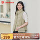 坦博爾羽絨服馬甲女立領(lǐng)寬松外搭短款羽絨背心外套TD236006 奶茶棕 175