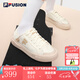 FILA FUSION斐樂帆布鞋情侶款一腳蹬半拖帆布鞋休閑鞋板鞋輕便帆布鞋男女 奶白/木薯粉-GT 經(jīng)典女款 37.5