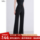 betu女裝2025秋季新款休閑微喇褲早八通勤必備喇叭褲女2508T72 黑色 S