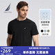 諾帝卡（NAUTICA）男裝春夏新款舒適親膚透氣涼感彈力休閑短袖圓領(lǐng)T恤男TE4103 黑色0TB L