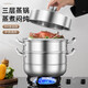 拜格（BAYCO）304不銹鋼蒸鍋30CM燉蒸煮一體3層湯鍋多層蒸魚(yú)鍋燃氣灶 BG1725