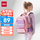 得力（deli）小學(xué)生書(shū)包兒童男女孩運動(dòng)風(fēng)簡(jiǎn)約大容量減負背包BB160 粉色-中號 