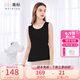 美標(biāo)商場(chǎng)同款女100%桑蠶絲背心春夏真絲打底可外穿雙面修身顯瘦基礎(chǔ)秋 黑色 XL (170/92A)