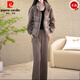皮爾卡丹（pierre cardin）兩件套裝女加厚保暖羽絨棉服女2025冬季新款外套女加絨直筒褲子女 保暖灰色 2XL 建議125-140斤
