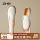 ZHR單鞋女百搭舒適軟底勃肯鞋女真牛皮簡(jiǎn)約兩穿女鞋 BT69 米色 36 