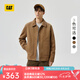 CAT卡特25春夏新品男士戶外休閑復(fù)古麂皮絨翻領(lǐng)工裝夾克外套七夕禮物 卡其 2XL