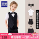 羅蒙兒童西裝套裝演出服花童禮服中大童鋼琴英倫 黑色套裝 160
