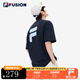 斐樂(lè )（FILA）FUSION潮牌情侶多彩短袖T恤2025新款男女短T時(shí)尚大logo短袖 A深黑-BK M 170/92A 【寬松版型】