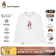 暇步士（Hush Puppies）【天絲系列】童裝兒童男女大童秋款彈力舒適柔軟經(jīng)典長(cháng)袖襯衫 本白 130
