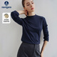 Navigare意大利小帆船女士長(cháng)袖T恤2025秋季新款含羊毛輕薄舒適簡(jiǎn)約打底衫 海軍藍 M