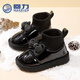 回力兒童雪地靴冬季款女童鞋保暖加絨棉鞋WBNJS1079 黑色    30   