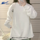 回力長(cháng)袖t恤女2026新款秋季白色純棉寬松內搭打底衫女士獨特漂亮上衣