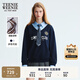 Teenie Weenie小熊女裝衛(wèi)衣2025秋季新款學(xué)院風(fēng)可拆卸領(lǐng)帶拼接襯衫 藏青色 S