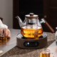 憶壺茶（YIHUTEA）茶具整套煮茶壺帶燒水茶臺茶盤(pán)一體式泡茶家庭用電陶爐功夫茶套裝 1.2L透明壺+1500瓦木紋爐
