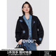 初語(yǔ)【插畫(huà)師聯(lián)名】花朵外套女2024年秋季新款休閑連帽拉鏈開(kāi)衫 黑色預售10-21 M