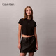 Calvin KleinJeans【明星同款】25夏女活力少女感ck辣妹羅紋重磅正肩短袖T恤
