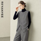 顏域灰色毛呢馬甲女2025冬季新款設計感開(kāi)叉百搭寬松無(wú)袖毛衣背心 灰色1 XL