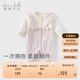 戴維貝拉新生兒春裝爬服嬰幼兒棉連體衣女寶假兩件哈衣