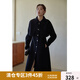 獨束大碼女裝氣質(zhì)時尚毛呢兩件套冬季新款胖mm兩穿式雙面呢大衣女 靜謐黑 L