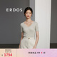 ERDOS 春夏V領(lǐng)抽條簡(jiǎn)約桑蠶絲短袖真絲減齡套衫百搭女真絲上裝 花灰 M 160/84A