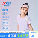 特步（XTEP）兒童童裝女童速干高彈修身圓領(lǐng)短袖針織衫 霧紗紫 160