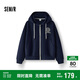 森馬（Semir）[商場(chǎng)同款]外套女連帽刺繡學(xué)院風(fēng)2025春寬松質(zhì)感夾克101125108002
