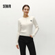 森馬（Semir）毛衣女冬季短款半開(kāi)襟刺繡修身套頭衫女生風(fēng)顯瘦上衣107724107001