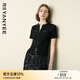 顏域黑色短袖針織開(kāi)衫女夏裝2025新款薄款顯瘦通勤氣質(zhì)小外套上衣 黑色 2XL