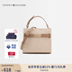 TOMMY HILFIGER25新款春夏女裝小眾休閑通勤金屬字母手提方包單肩斜挎包 淺卡其色0I1 OS
