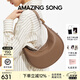Amazing Song乙頌女包[教師節禮物]半月包小號單肩斜挎包女小眾精致牛皮月牙包 杏仁棕【升級拉鏈口袋設計】