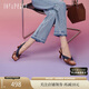 真美詩羅馬街頭夏季羊皮顯瘦V口交叉高跟涼鞋女YXU01BL4 棕色 36 
