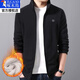 啄木鳥(niǎo)品牌純棉加絨衛衣男加厚抓絨開(kāi)衫搖粒絨外套男冬裝羊羔絨保暖夾克 加絨搖粒絨黑色 加厚 XL 175 建議140-155斤