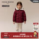 Teenie Weenie Kids小熊童裝24冬男女寶仿羊羔絨翻領(lǐng)三防羽絨服 酒紅色 120 cm