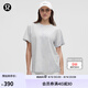 lululemon丨All Yours 女士棉混紡 T 恤 *Wash LW3IRES 阿爾卑斯白淀粉藍牛仔藍水洗云紋 L