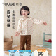 幼歌（YOUGE）嬰幼兒法式親膚透氣長袖花邊襯衫柔韌綿軟上衣潮 草莓小熊 襯衫 90 cm
