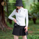 法勞格 品牌輕奢高爾夫服裝女外套秋冬新款速干防風(fēng)長(cháng)袖T恤外套短裙時(shí)尚 套裝（白色外套+黑色短裙褲） L